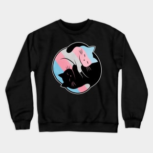 Transgender Yin Yang Cat Crewneck Sweatshirt